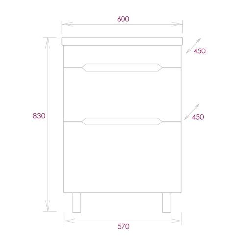 Тумба под раковину Onika Айленд 106155 60х50 напольная цвет белый - фото 3