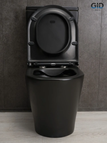 Унитаз напольный с бачком Gid Cortado Tn2189Bm (62248Y) черный с сиденьем микролифт безободковый - фото 4