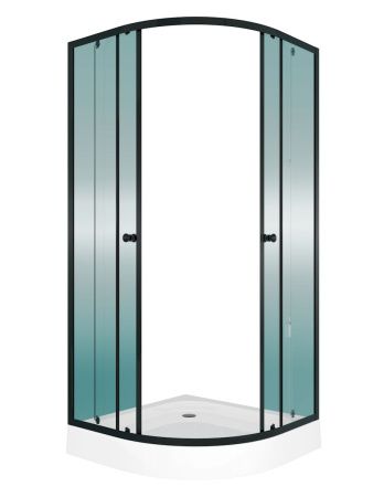 Душевой уголок Teymi Lina T00504 90х90 стекло прозрачное профиль черный с поддоном