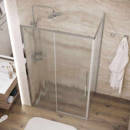 Душевой уголок Grossman Galaxy 120.K33.01.1380.10.02 130х80 стекло текстурное профиль хром без поддона