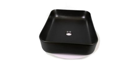Раковина из сантехнического фарфора Sintesi SIN-LVB-APP-409BM 50х40 накладная цвет черный без отверстий под смеситель