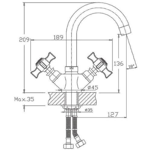 Смеситель Haiba HB24 HB4524 на раковину хром - фото 2