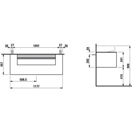 Тумба под раковину Laufen Sonar 4.0546.1.034.142.1 120х50