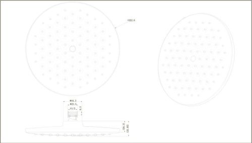 Верхний душ Bravat Built-in P70253BW-ENG 20х20 черный - фото 2