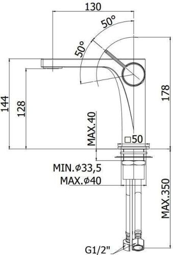 Смеситель Paffoni Rock RO071ST на раковину нержавеющая сталь - фото 2