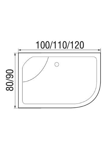 Душевая кабина River NARA 10000002823 120х80 асимметричная с крышей ориентация правая - фото 3