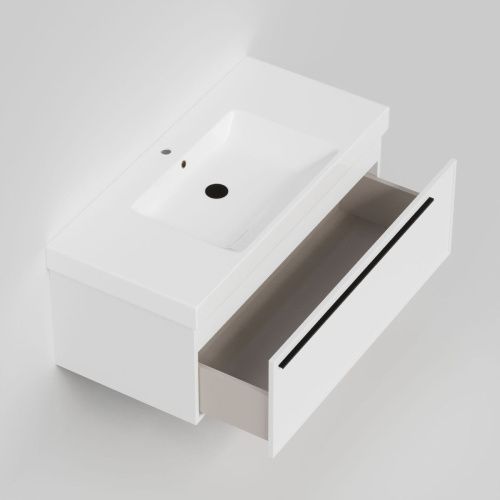 Тумба с раковиной La Fenice ELBA NFNC-01-ELB-B-100-3-100 100х50 подвесная цвет белый - фото 2