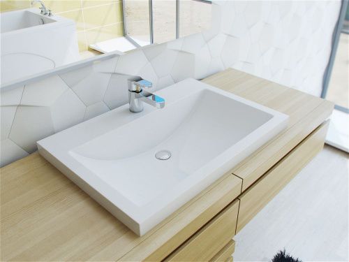 Раковина из искусственного камня Эстет Монако ФР-00000792 70х50 накладная цвет белый 1 отверстие под смеситель - фото 4