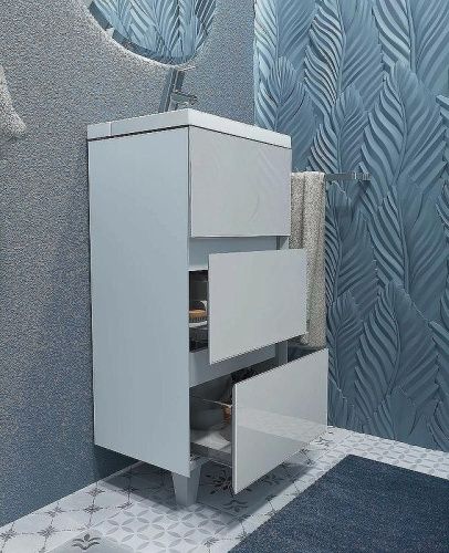 Тумба с раковиной 1MarKa Bumble Ц0000001480 40х30 напольная цвет белый - фото 5