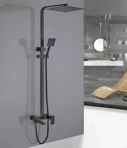 Душевая стойка ALMAes ECO GK-0315 настенная цвет черный - фото 2