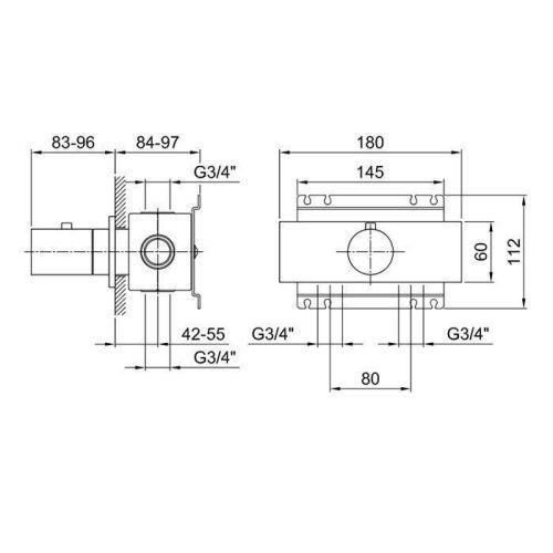 Встраиваемая часть термостатического смесителя для душа Fantini Source 19 00 D300A - фото 2