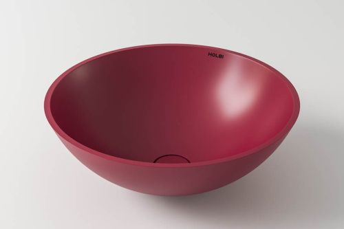 Раковина из искусственного камня Holbi DEMETER 1.02.016.11.3 40х40 накладная цвет красный