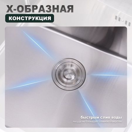 Кухонная мойка Splenka S703.7050.05 70х50 цвет серый поверхность матовая