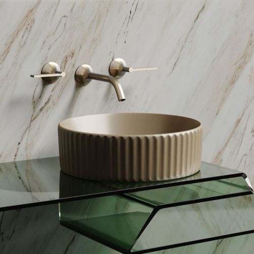 Раковина из сантехнического фарфора Ceramica Nova ELEMENT CN6057MC 40х40 накладная цвет коричневый без отверстий под смеситель - фото 3