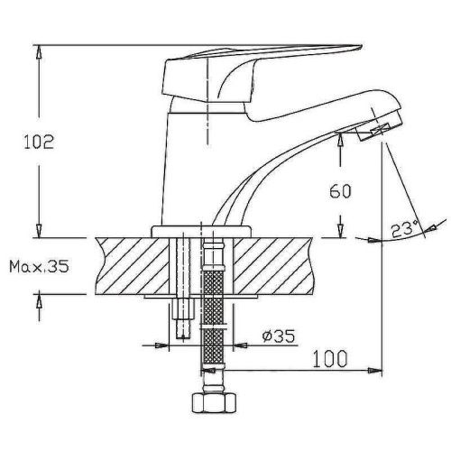 Смеситель Haiba HB37 HB1037 на раковину хром - фото 2