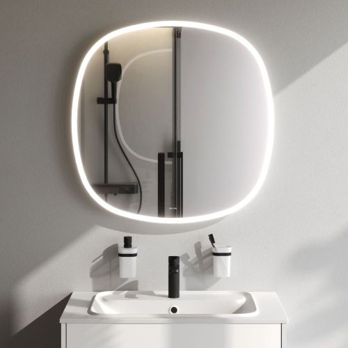 Зеркало с подсветкой Am.Pm Func M8FMOX0801WGS 80х80 подвесное