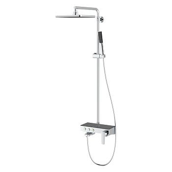 Душевая стойка Teska NIAGARA NG3501S настенная цвет черный/хром с термостатом