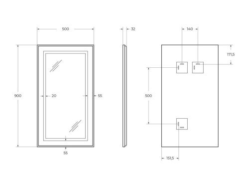 Зеркало с подсветкой BelBagno Kraft SPC-KRAFT-500-900-SENS-NERO 50х90 подвесное - фото 5