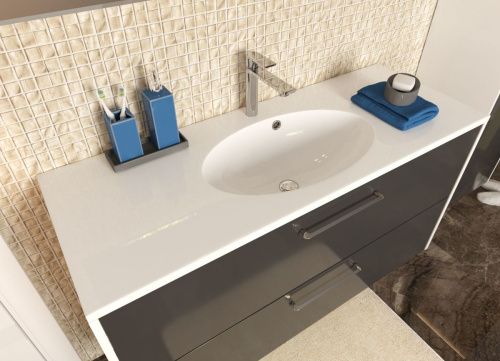 Раковина из искусственного камня Эстет Вегас ФР-00014920 120х50 накладная цвет белый 1 отверстие под смеситель - фото 4