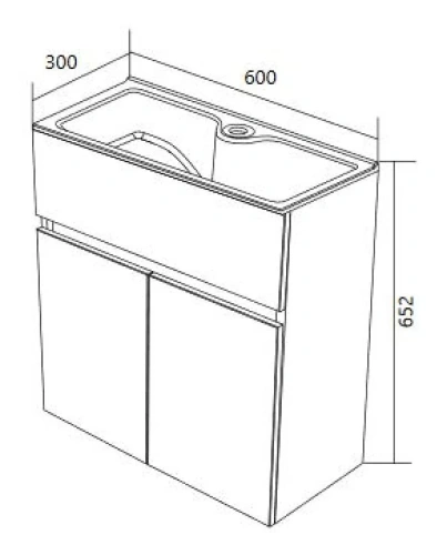 Тумба с раковиной 1MarKa Mira У75328 60х30 подвесная цвет белый - фото 2