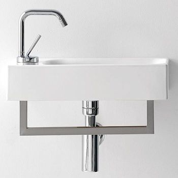 Раковина из сантехнического фарфора Kerasan Cento 353701L*1 50х30 накладная цвет белый 1 отверстие под смеситель