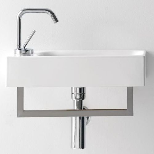 Раковина из сантехнического фарфора Kerasan Cento 353701L*1 50х30 накладная цвет белый 1 отверстие под смеситель