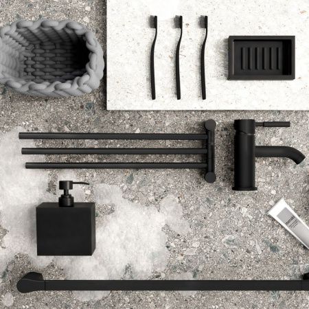 Смеситель Wasserkraft Gollach 3300 3305 на раковину черный