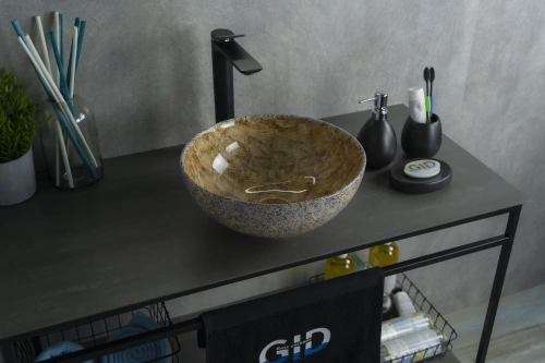 Раковина керамическая Gid Esfera 54437 30х30 накладная цвет многоцветный без отверстий под смеситель - фото 5