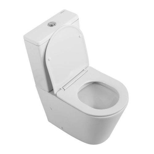 Чаша унитаза напольная BelBagno FLAY-R BB2149CPR/SC цвет белый без бачка с сиденьем микролифт безободковая каскадный смыв - фото 2