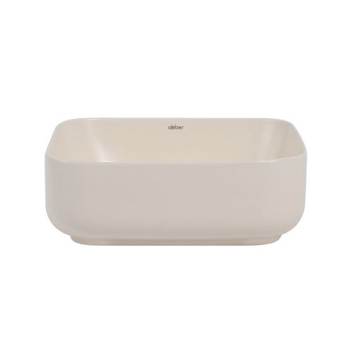 Раковина из сантехнического фаянса Abber RECHTECK AC2211MBE 40х40 накладная цвет бежевый без отверстий под смеситель - фото 3