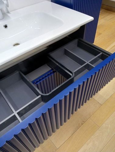 Тумба с раковиной Orka Moonlight 5001498 90х50 подвесная цвет синий - фото 5