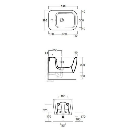 Биде подвесное Simas Henges HE19 nero matt*1 цвет черный - фото 2