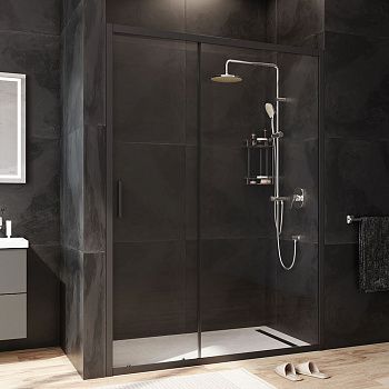 Душевая дверь Am.Pm Gem W90G-140-1-195BT 140х195 стекло прозрачное профиль черный