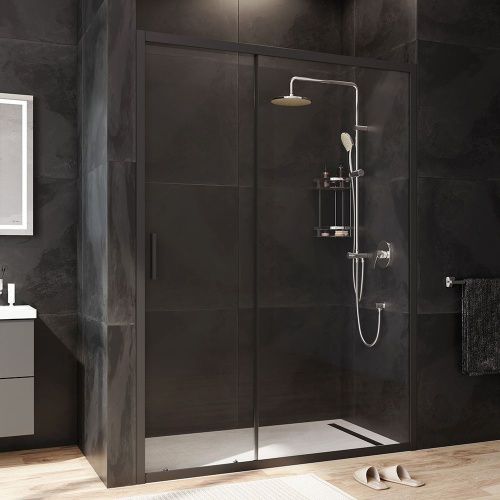 Душевая дверь Am.Pm Gem W90G-140-1-195BT 140х195 стекло прозрачное профиль черный