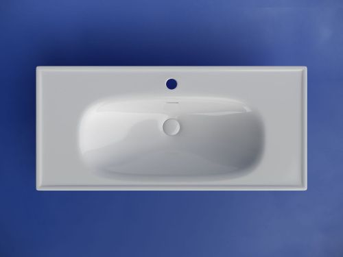 Раковина из сантехнического фарфора Ceramica Nova SABO CN13003 100х50 накладная цвет белый 1 отверстие под смеситель - фото 3