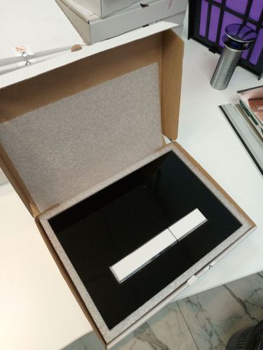 Клавиша смыва механическая KK POL Vitrum Grande V1 SPP/122/0/K цвет белый/черный - фото 2