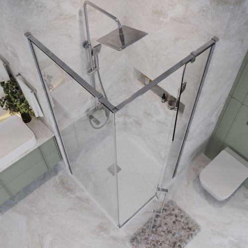 Душевой уголок Niagara Nova NG-6632-34 100х100 стекло прозрачное профиль хром без поддона - фото 5