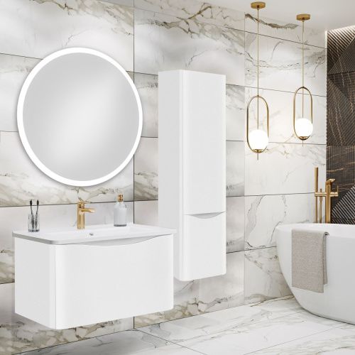 Тумба под раковину Runo Тоскана 00-00001415 80х40 подвесная цвет белый - фото 3