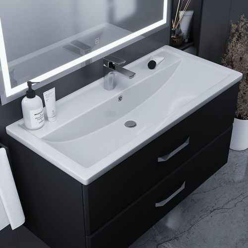 Раковина из искусственного камня Uperwood Foster 291020344 100х50 полувстраиваемая цвет белый - фото 3