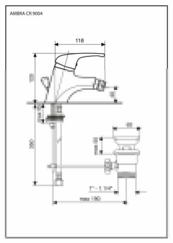 Смеситель Emmevi Ambra 9004/NO на биде черный/золото - фото 2