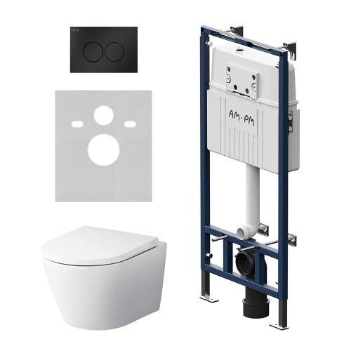 Комплект унитаз с инсталляцией с клавишей смыва Am.Pm Sense IS100138.741701