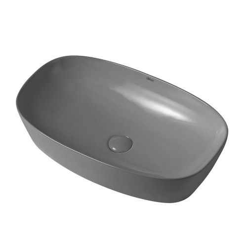 Раковина из сантехнического фаянса Abber RECHTECK AC2206MG 60х40 накладная цвет серый без отверстий под смеситель - фото 2