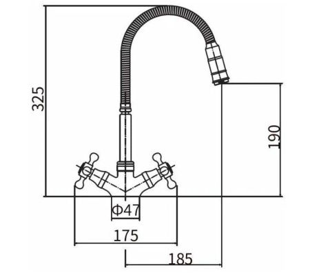 Смеситель для кухни D-Lin D153810-Q на мойку хром