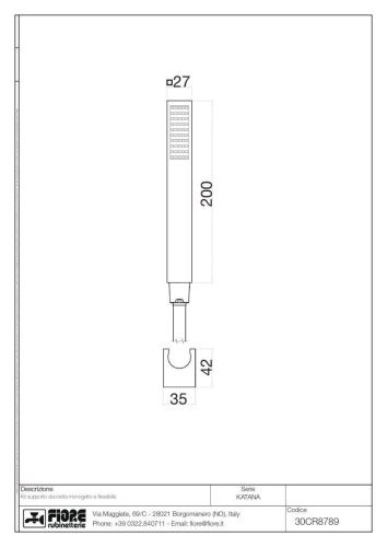 Душевой гарнитур Fiore Kube 30OO8789 настенный золото - фото 2