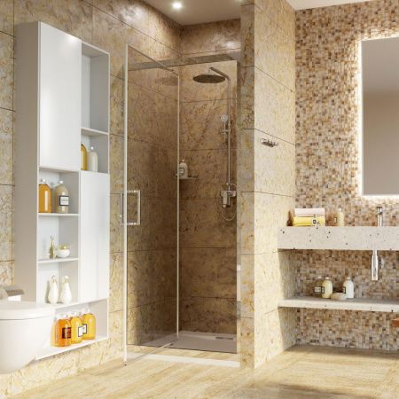 Душевая дверь Wasserkraft Salm 27I 27I04 90х200 стекло прозрачное профиль хром