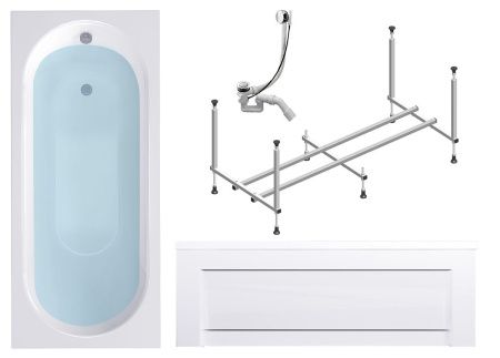 Ванна акриловая со шторкой Timo ROHA ROHA1770-KT17-SPV1505-FP17S-T32 170х70 пристенная прямоугольная с каркасом