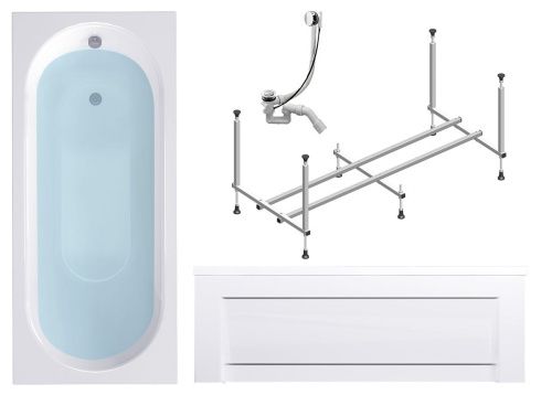 Ванна акриловая со шторкой Timo ROHA ROHA1470-KT14-SPV1505-FP14S-T30 140х70 пристенная прямоугольная с каркасом - фото 4