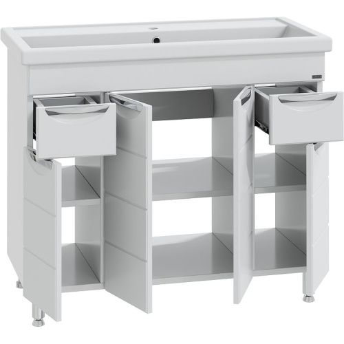 Тумба под раковину СанТа Родос 206016 100х40 подвесная цвет белый - фото 2