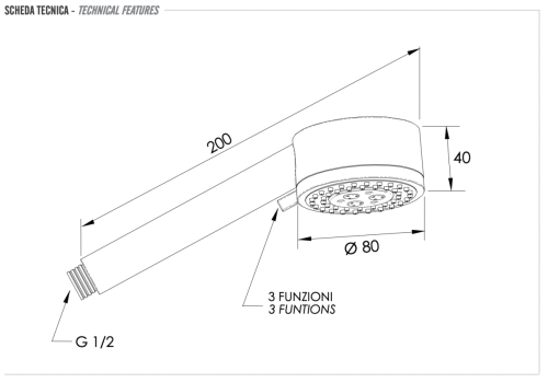 Душевая лейка Remer 319MOx цвет хром - фото 2