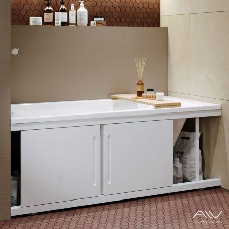 Экран под ванну Alavann Alt 150 см ALV0713001 фронтальный МДФ раздвижной белый